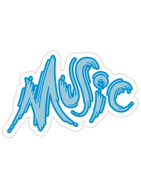 Music - Sticker Größe S (10 x 10 cm) - Mattweiß - Vorne