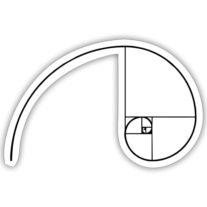 Fibonacci Spiral Math Geometry Character Shapes