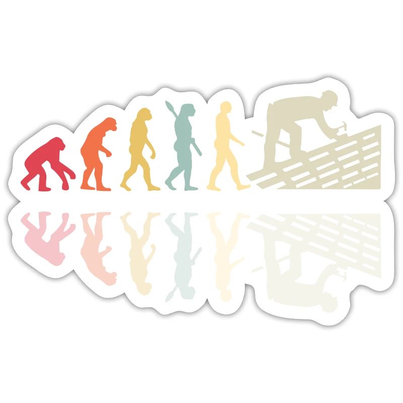 Couvreur Human Evolution Retro Vintage Construction
