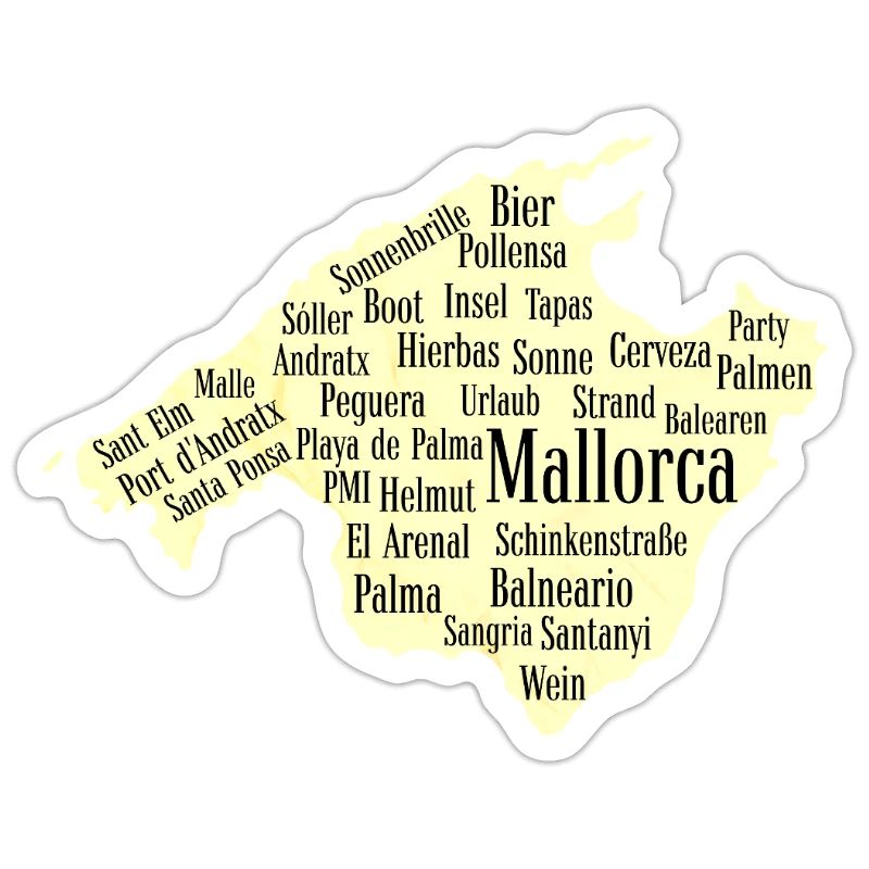 Majorque Nuage de Mots Île Vacances Soleil