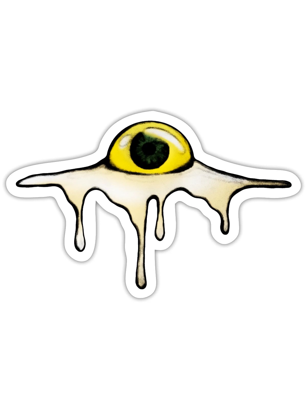 Fried Eye – Sunny Side Creepy - Sticker Größe S (10 x 10 cm) - Mattweiß - Vorne