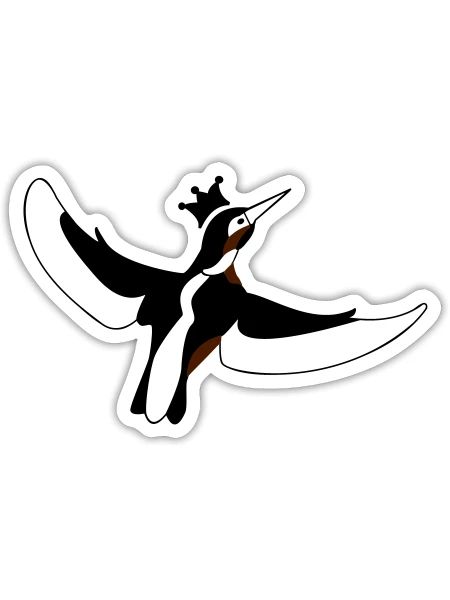 Stilisierte Eisvogel Vogel-Silhouette im Kontrast - Sticker Größe S (10 x 10 cm) - Mattweiß - Vorne