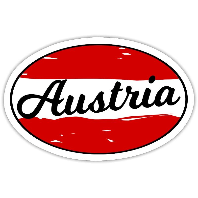 Austria Script Logo on Red