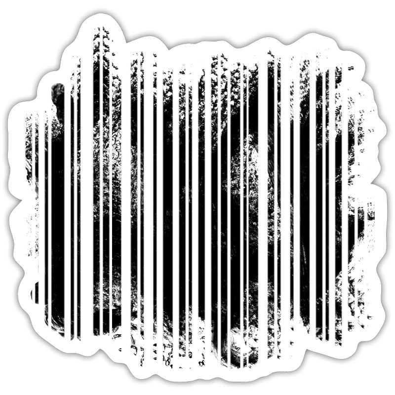 Optical illusion barcode that resembles a forest