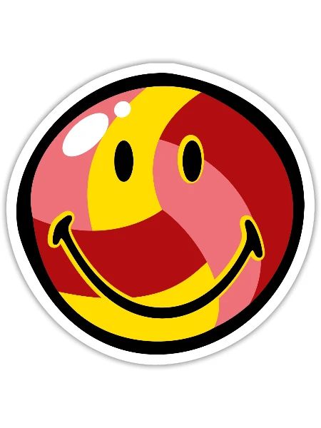 Smiley Beach Volleyball - Sticker Größe S (10 x 10 cm) - Mattweiß - Vorne