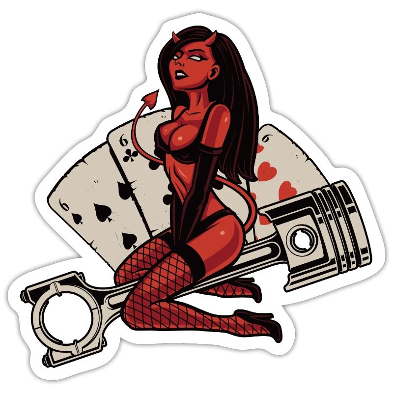 Hot Devil 666 cavalca il pistone del motore
