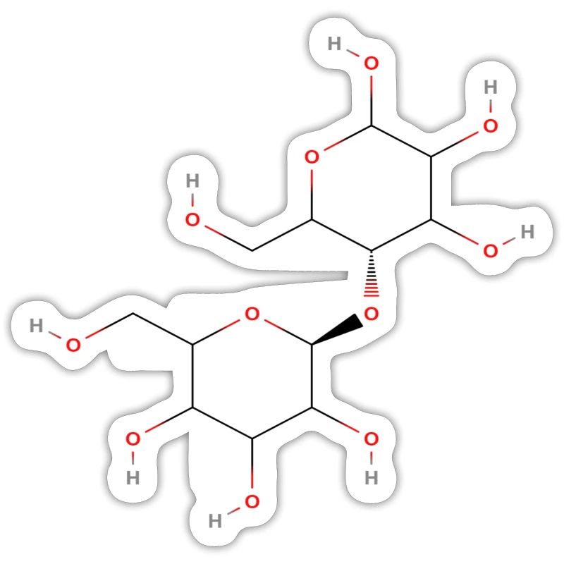Cellulose Molecule - Colored Structural Formula