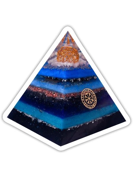 Runen Pyramide - Sticker Größe S (10 x 10 cm) - Mattweiß - Vorne