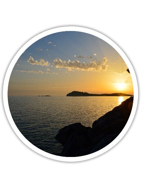 Sunset photo - Sticker size S (10 x 10 cm) - white matte - Front