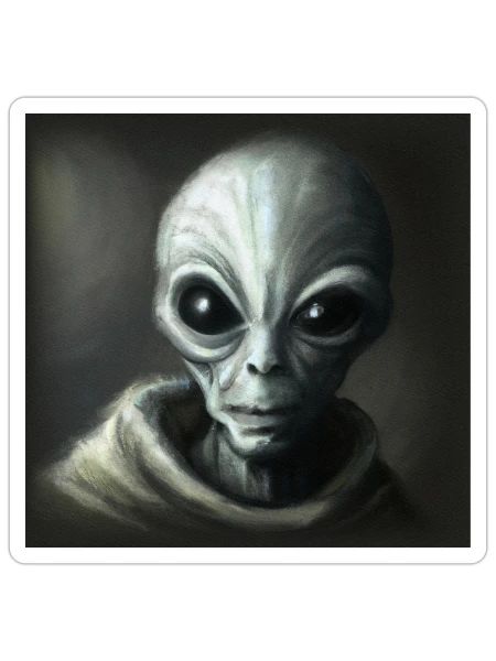 Alien - Sticker size S (10 x 10 cm) - white matte - Front