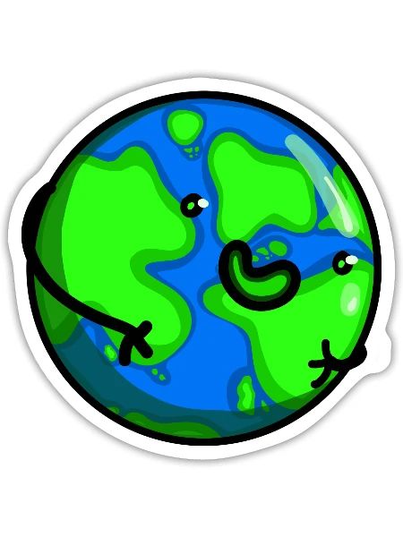 Planet Erde - Sticker Größe S (10 x 10 cm) - Mattweiß - Vorne