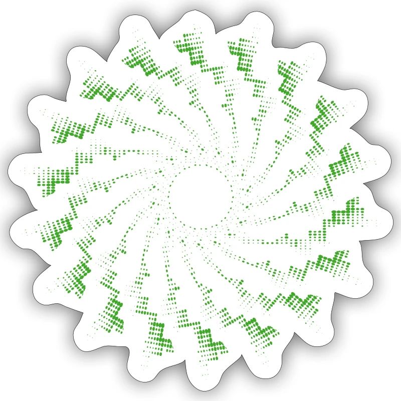 forme pointillée éolienne rotative verte