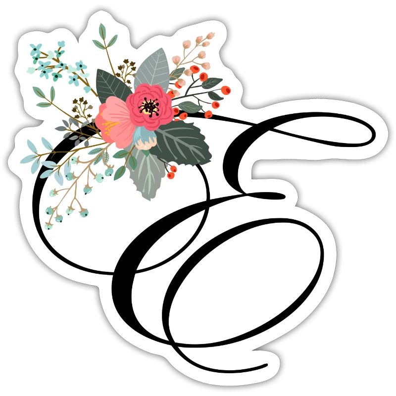 Lettre e fleuris