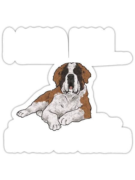Saint-Bernard Chien Saint-Bernard - Sticker taille S (10 x 10 cm) - blanc mat - Devant