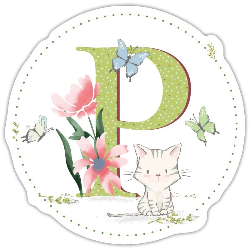 Anfangsbuchstabe P mit Katze