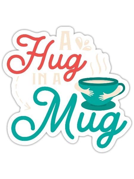 A hug in a mug Tea Bag Tea Drinker - Sticker Größe S (10 x 10 cm) - Mattweiß - Vorne