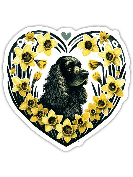 Black Cocker Spaniel - Sticker size S (10 x 10 cm) - white matte - Front