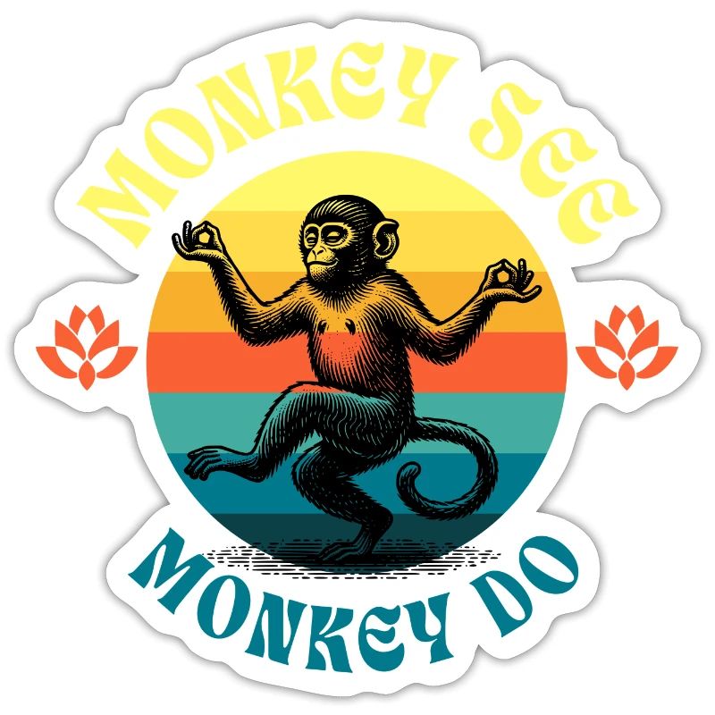 Monkey see, monkey do - meditating ape