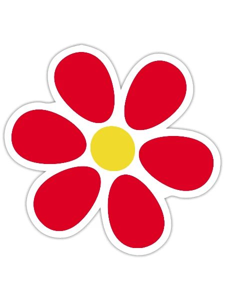 Fleur Rouge Fleur Rouge Fleurs Rouge Fleurs Rouge - Sticker taille S (10 x 10 cm) - blanc mat - Devant