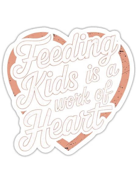 Feeding Kids Is A Work Of Heart 8 - Sticker Größe S (10 x 10 cm) - Mattweiß - Vorne