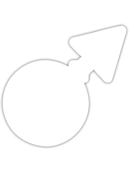 Mann mit weißem Symbol - Sticker Größe S (10 x 10 cm) - Mattweiß - Vorne