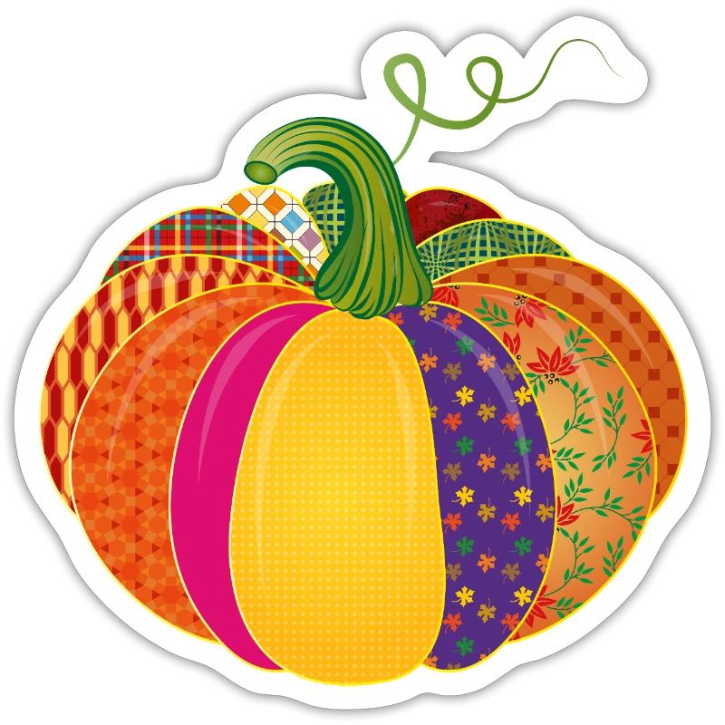 Patchwork Kürbis – Bunt gemusterte Herbstdeko