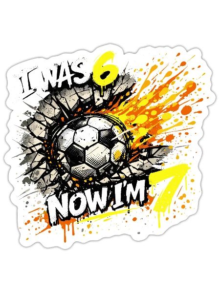 Soccer Birthday 6 7 Boy Soccer Meme Gift - Sticker size S (10 x 10 cm) - white matte - Front