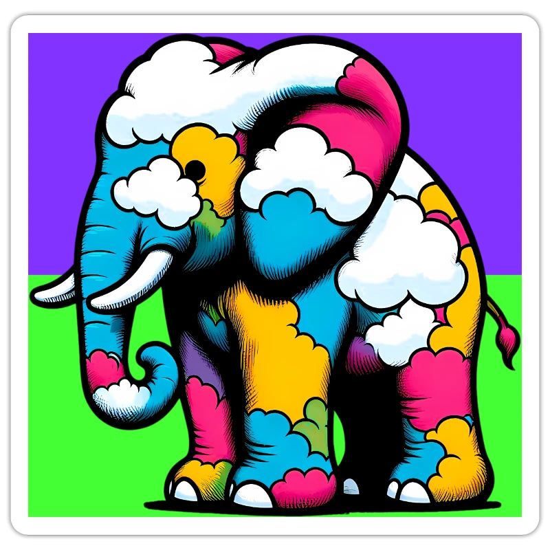 Elephant with Cloud and Clouds