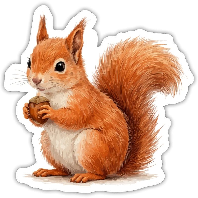 Eichhörnchen mit Eichel Illustration