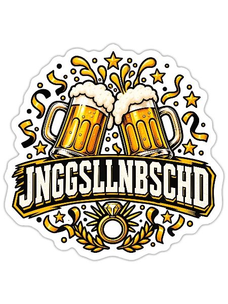 Junggesellenabschied - Sticker Größe S (10 x 10 cm) - Mattweiß - Vorne