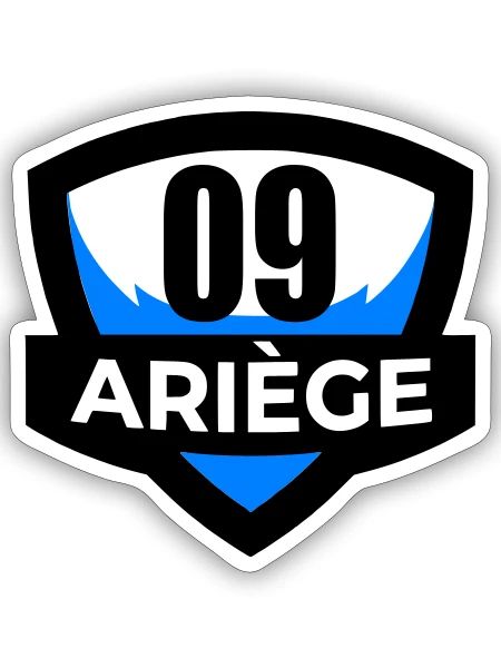 09 Ariège - Sticker Größe S (10 x 10 cm) - Mattweiß - Vorne