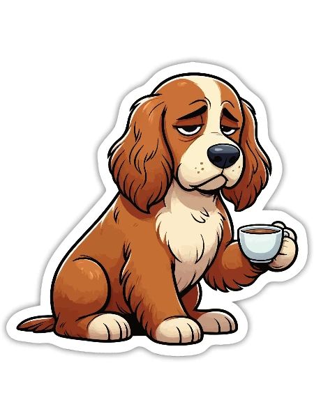 Cocker Spaniel Cockerhund Cocker Spaniel Besitzer - Sticker Größe S (10 x 10 cm) - Mattweiß - Vorne