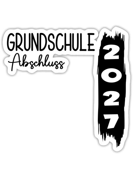 Grundschule Abschluss 2027 - Sticker Größe S (10 x 10 cm) - Mattweiß - Vorne