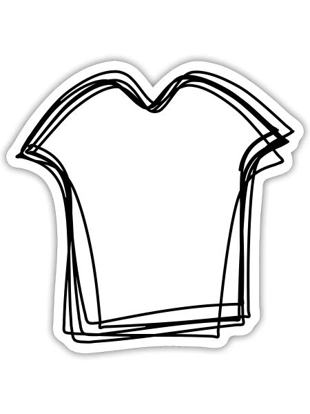 Trikot handgezeichnet - Sticker Größe S (10 x 10 cm) - Mattweiß - Vorne