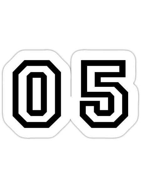 Nummer - 05 - null fünf - Sticker Größe S (10 x 10 cm) - Mattweiß - Vorne