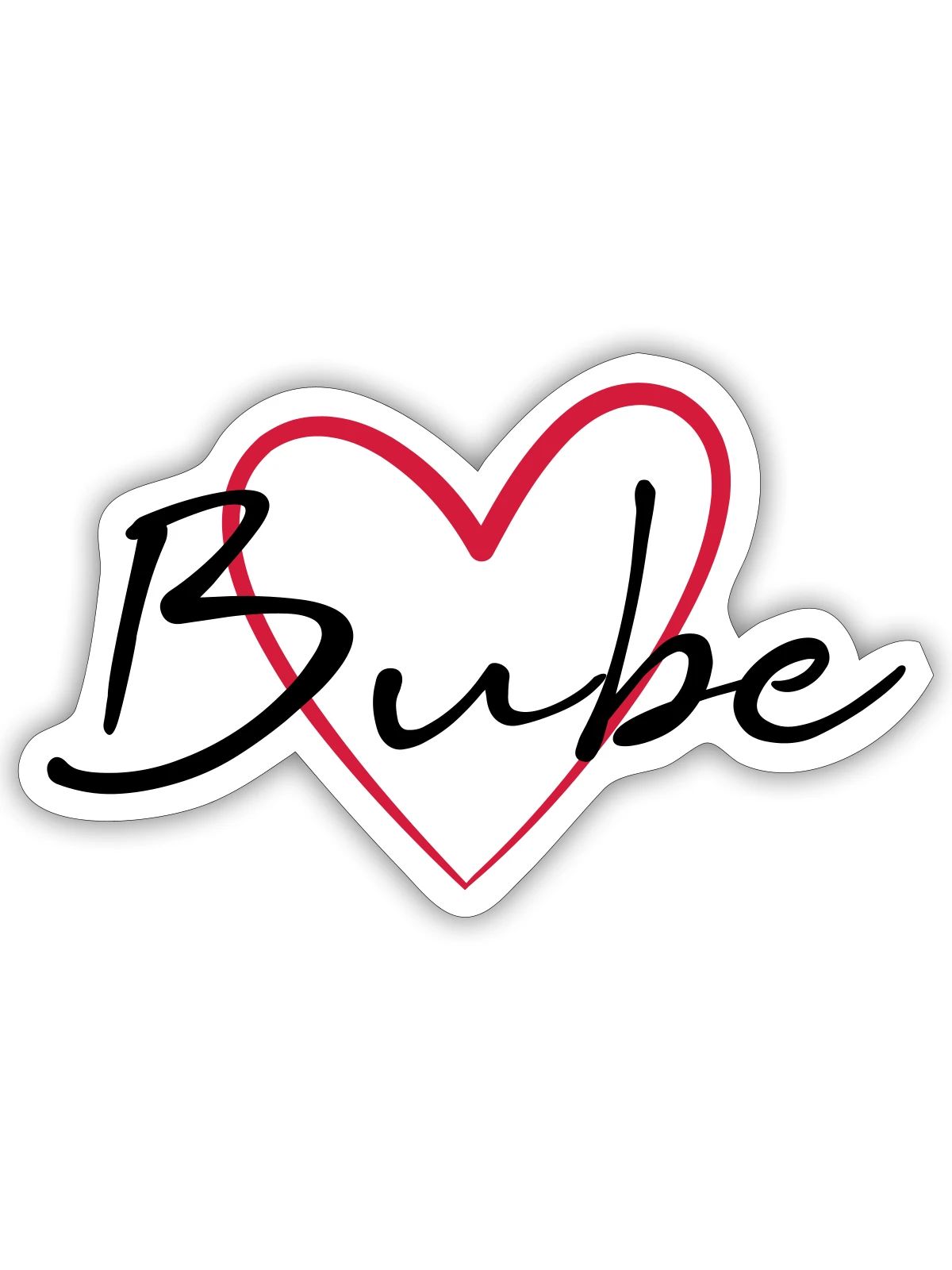 Herz Bube Geschenkidee - Sticker Größe S (10 x 10 cm) - Mattweiß - Vorne