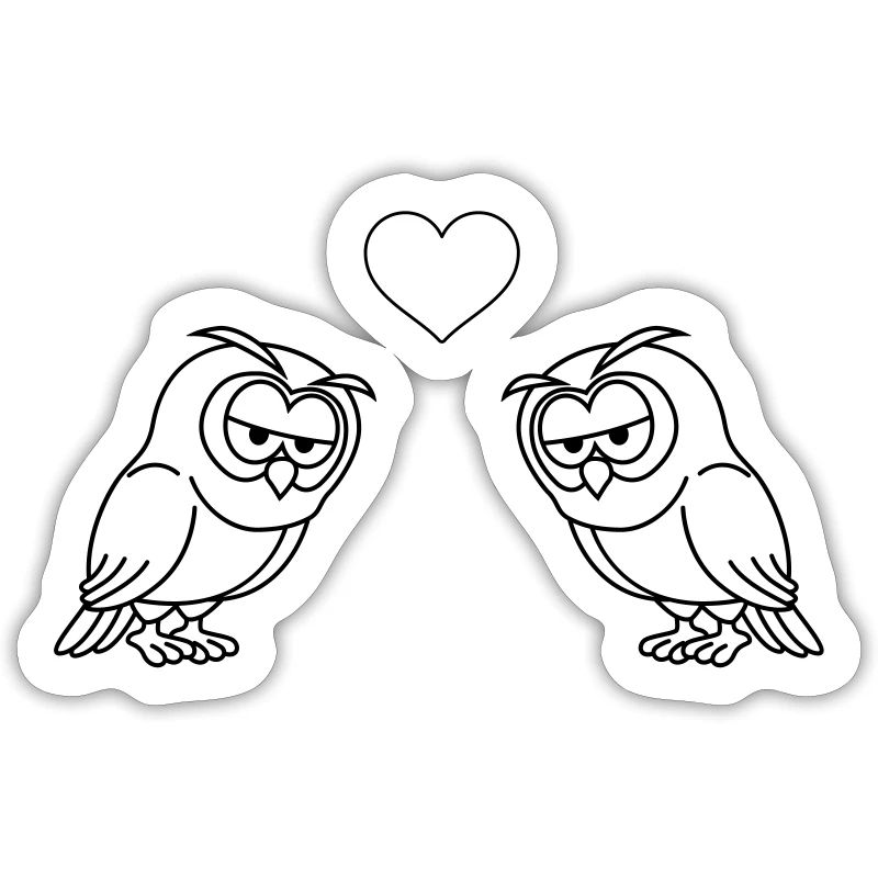 Eule Comic Paar Liebe
