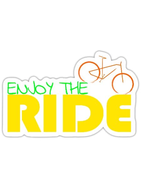 Enjoy the RIDE Mountainbike T-Shirt Gift - Sticker Größe S (10 x 10 cm) - Mattweiß - Vorne