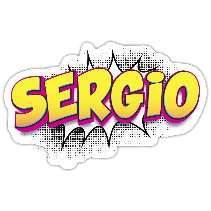 Sergio Custom Name Comic Book Style Pop Art,