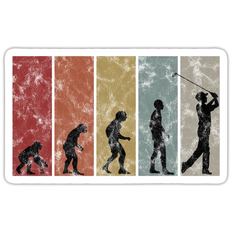 Golf Golfer Golfspieler Retro Evolution Golfen