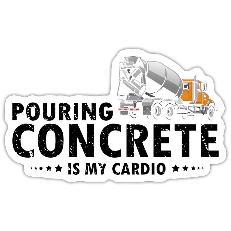 Concrete builder design for construction workers and construction site