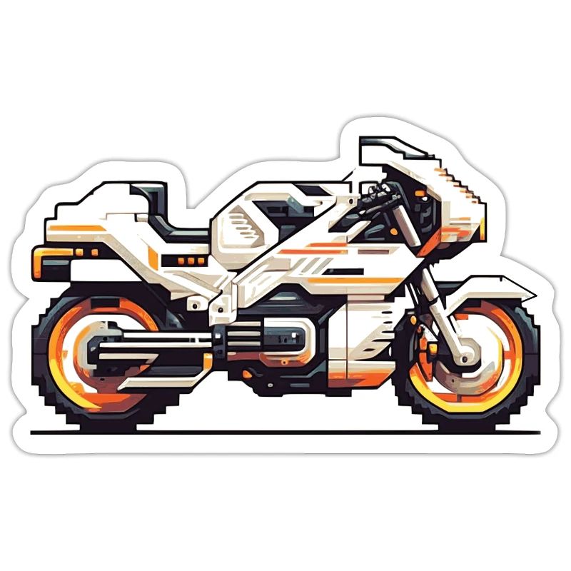 Machine de course de moto 8 bits en tant que graphiques vectoriels
