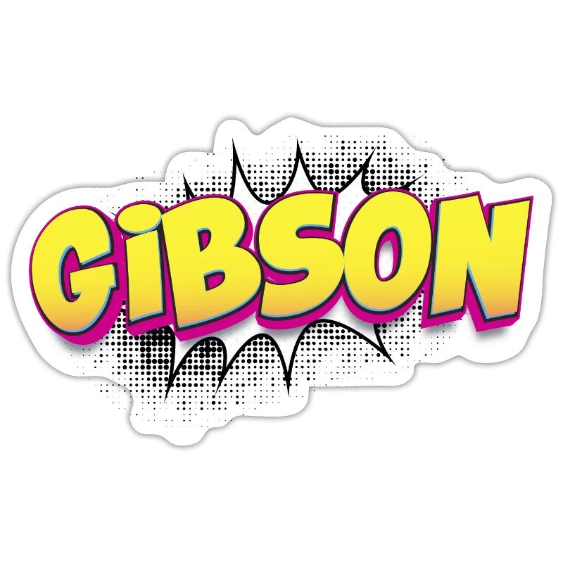 Gibsom Custom Name Comic Book Style Pop Art,