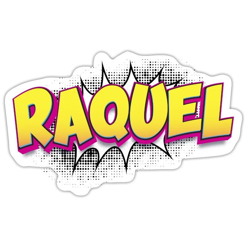 Raquel Custom Name Comic Book Style Pop Art,
