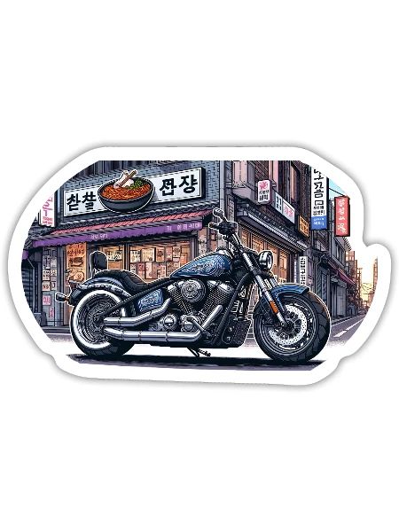 鉄鬼 Tekki Chopper - Sticker Größe S (10 x 10 cm) - Mattweiß - Vorne