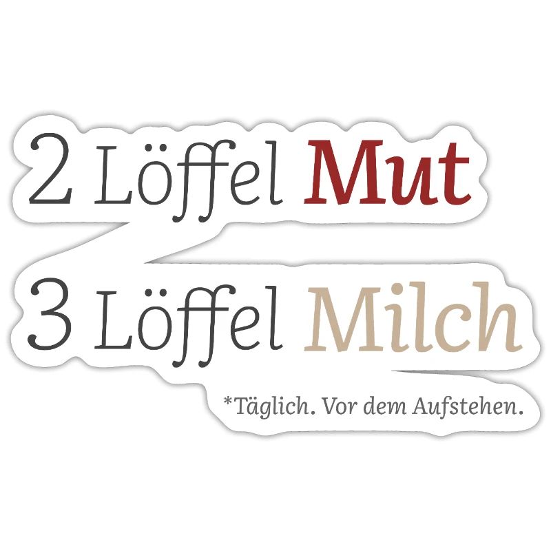 2 Löffel Mut 3 Löffel Milch – Mutmacherdesign