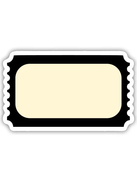 Ticket - Sticker Größe S (10 x 10 cm) - Mattweiß - Vorne