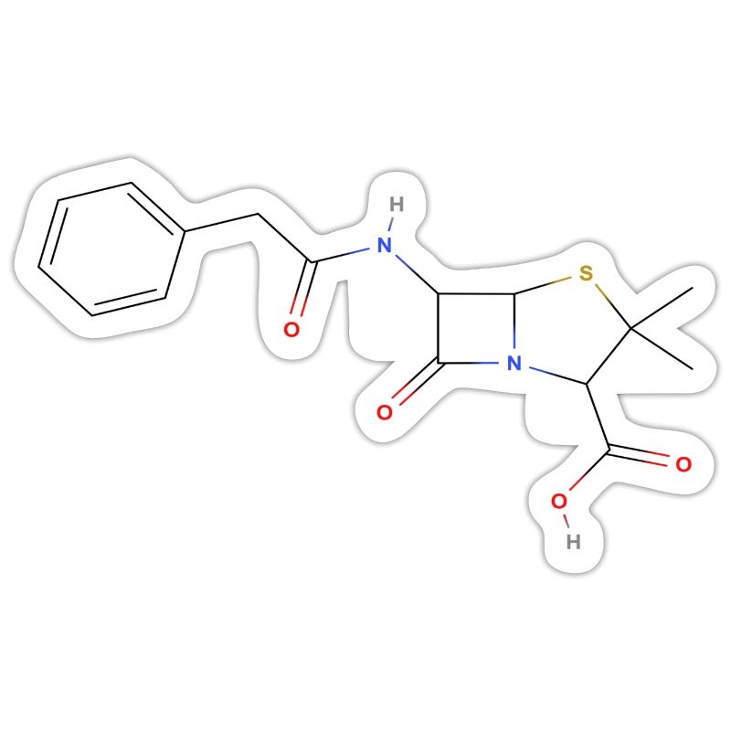 Penicillin Molecule - Colored Structural Formula