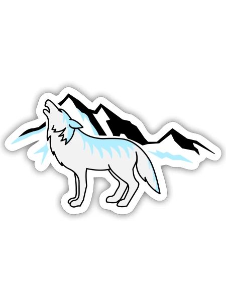 Wolf Mountains 02 - Sticker size S (10 x 10 cm) - white matte - Front
