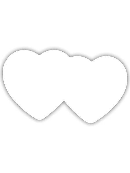 Herzen Paar Liebe - Sticker Größe S (10 x 10 cm) - Mattweiß - Vorne